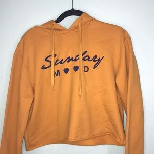 ✨ “Sunday Mood” Orange cropped sweatshirt✨